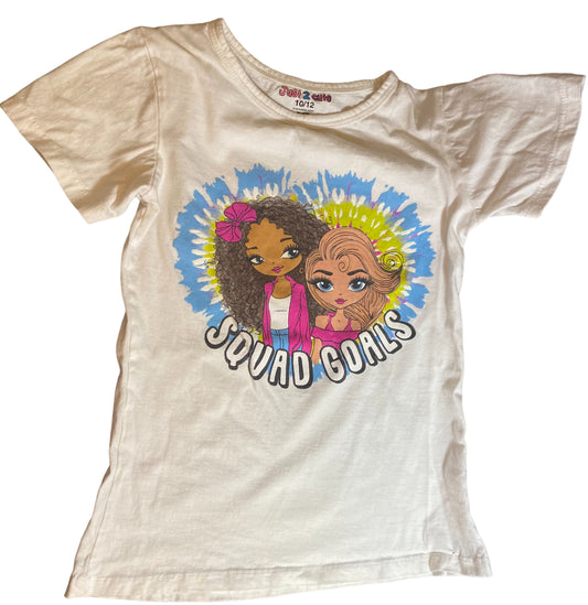 Just 2 Cute Girls Graphic Tee Size 10/12 Pre-Owned