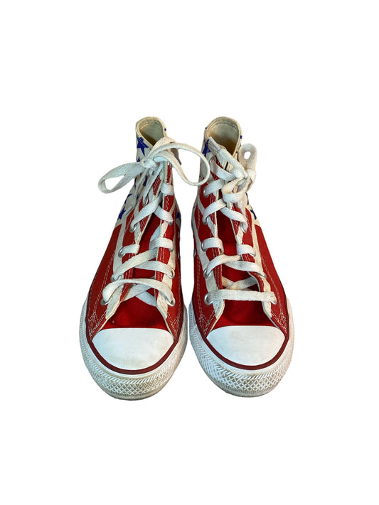 Converse All-Star Chuck Taylor High Top American Red White and Blue Girls' Size 13 Pre-Owned
