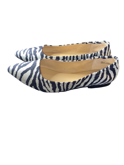 Kaari blue Women's Blue Zebra Print Flats Size 9 1/2M