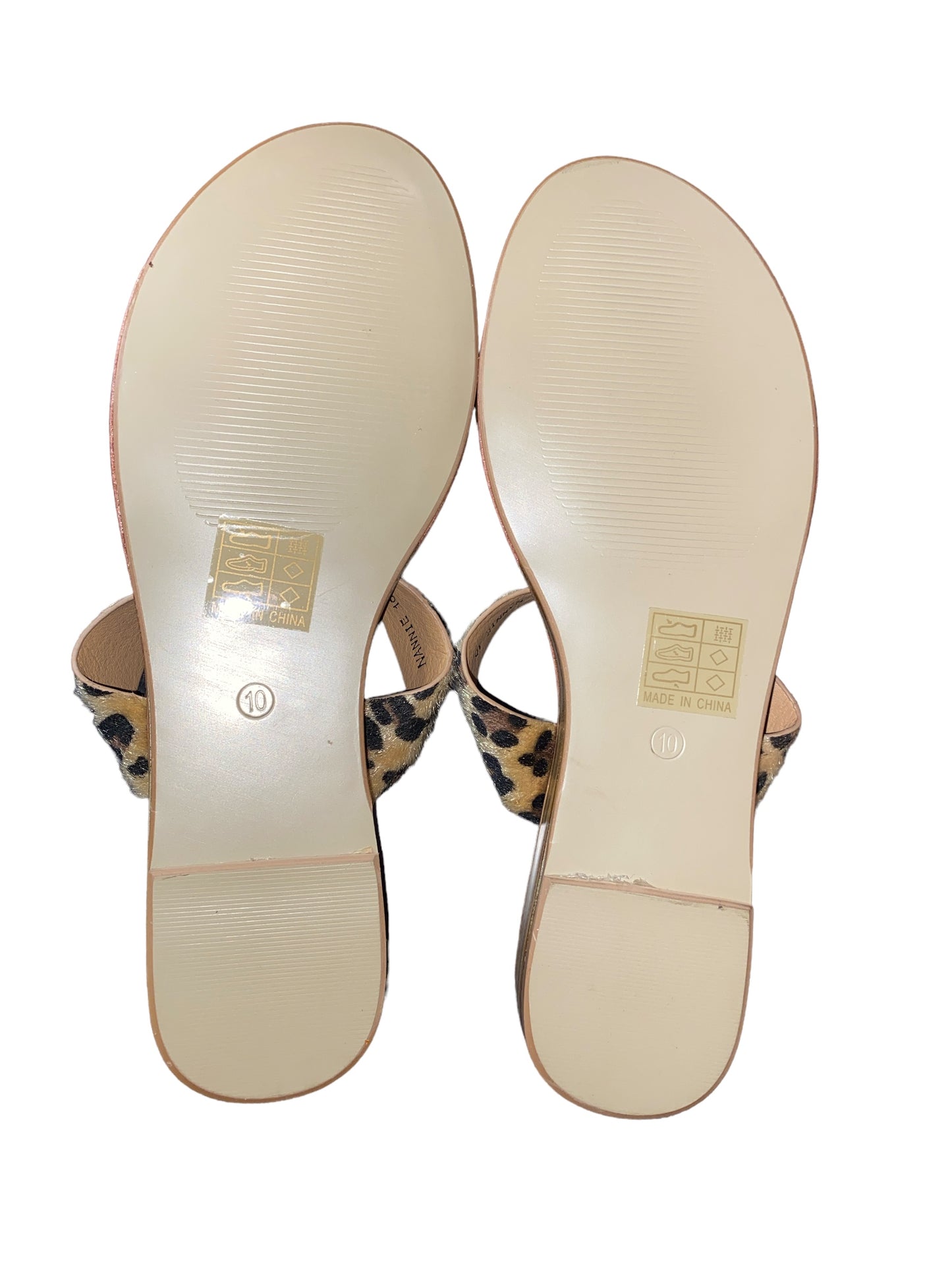 G. C. Shoes NANNIE Women's' TAN Leopard Print Slide On Flats Size 10 "NEW"
