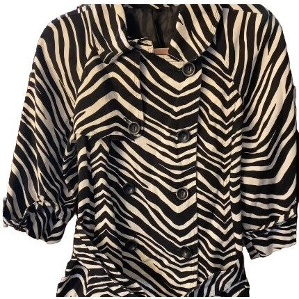 Womens Zebra Print Blazer Jacket Size PS Pre-Owned - GF Variety Shop