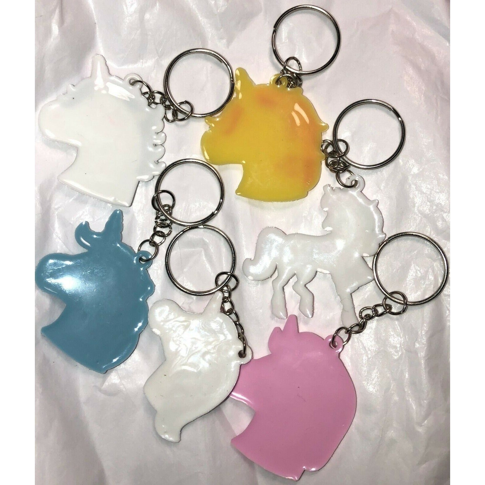 OHill Lot of 6 Rainbow Unicorn Key Chains Key Ring - Variety Sales Etc.