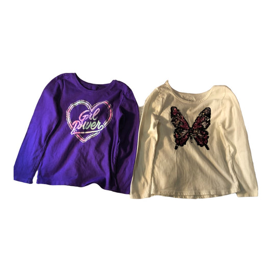 The Children’s Place Girl’s Set of 2 Long Sleeve Graphic Shirts Pre-Owned - GF Variety Shop
