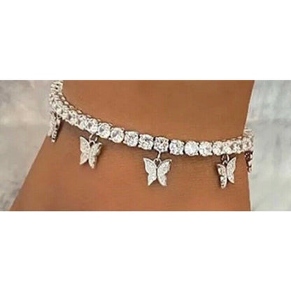Fashion Jewelry Butterfly Designed Bling Rhinestone Anklets/Bracelet - Variety Sales Etc.