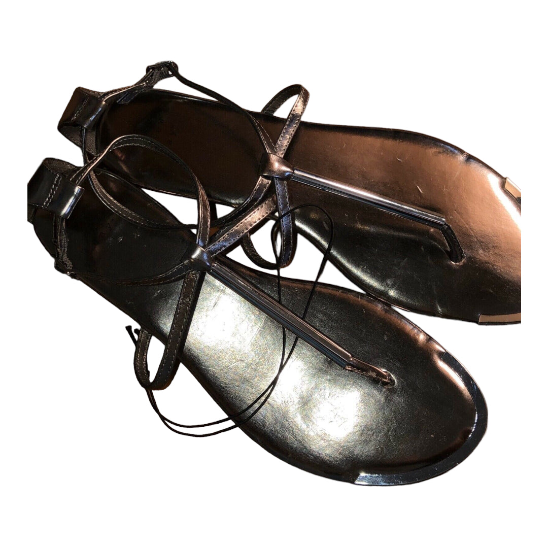 Women’s Archer T Strap Pewter Metallic Thong Sandals - GF Variety Shop